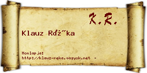 Klauz Réka névjegykártya